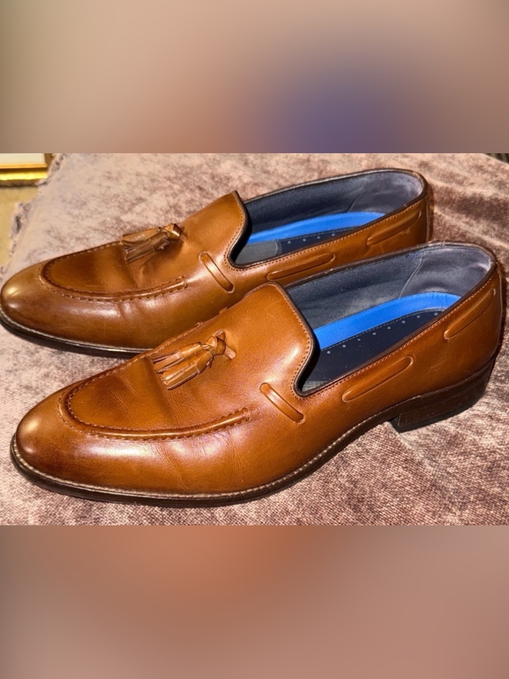 Mens size 11.5 tan leather loafers